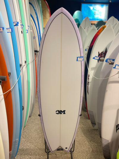 Ocean Magic Surfboard - Twin Fin Purple Swirl - FCS II - 5'7"