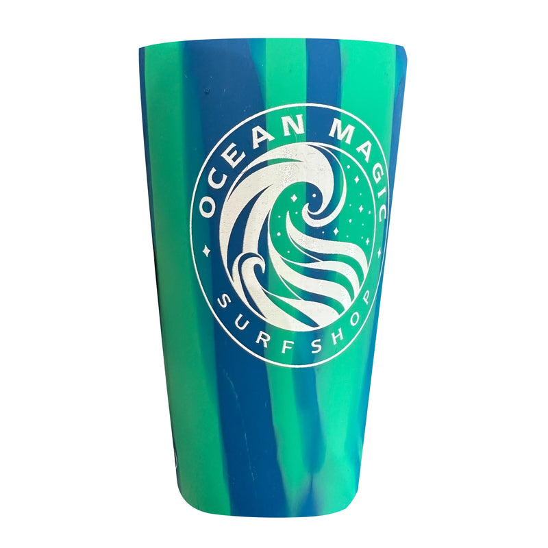 Silicone Cup to Drink From. Blue/Green Silipint. OceanMagicSurf.com