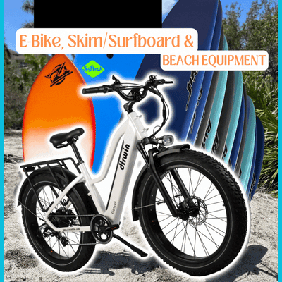 Surfboard rentals and rent and ebike in Jupiter, Florida. Reserve & info at OceanMagicSurf.com.
