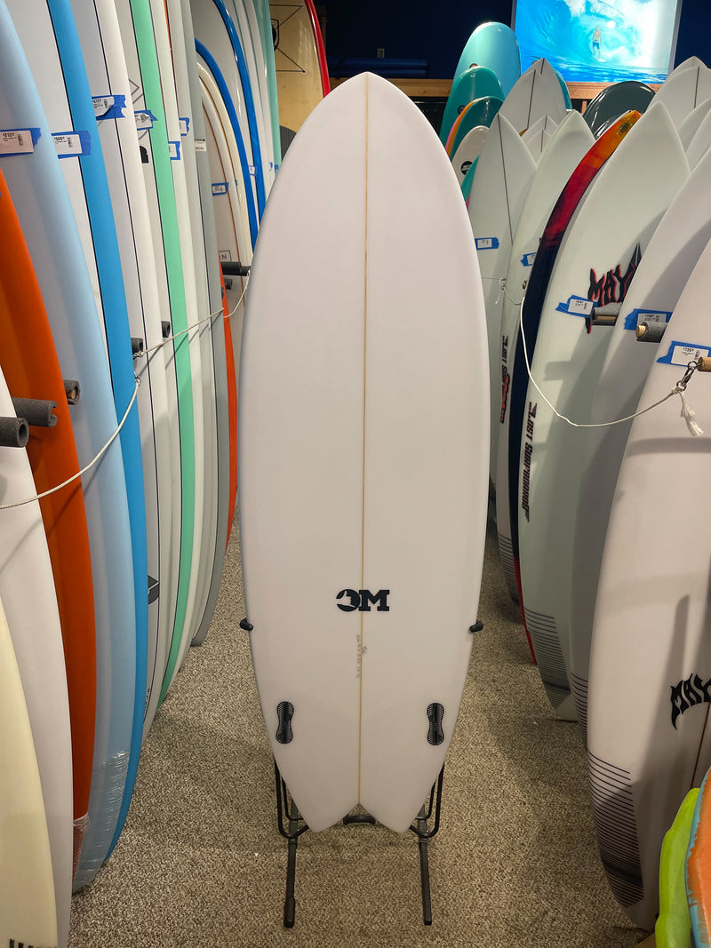 Ocean Magic - Twin Fin Green Swirl Surfboard - FCS II - 5&