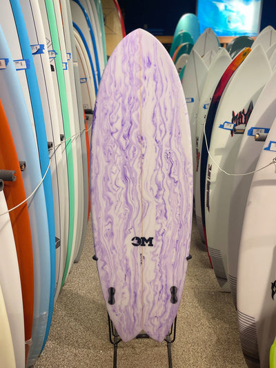 Ocean Magic Surfboard - Twin Fin Purple Swirl - FCS II - 5'7"