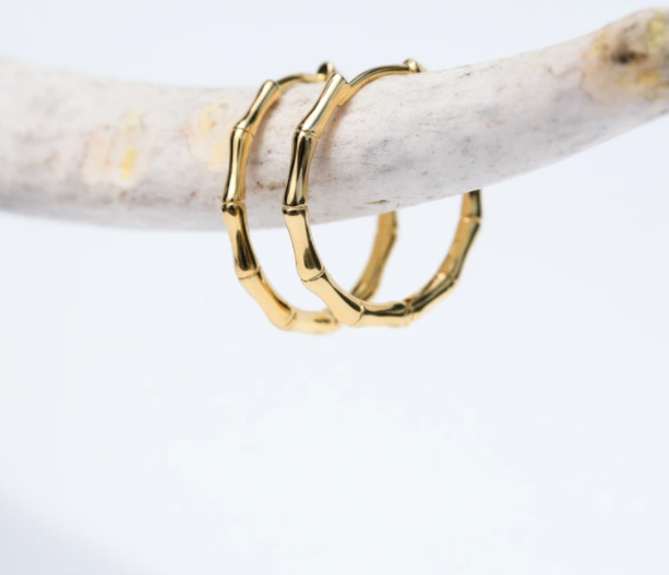 Bamboo Hoop Earrings